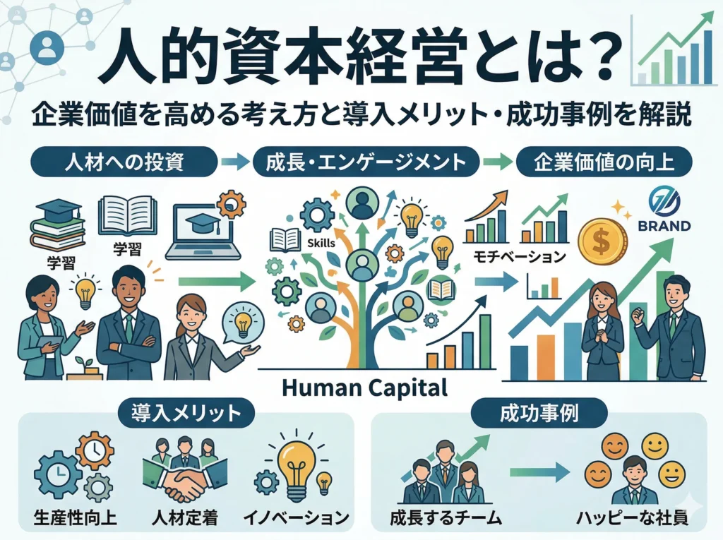【企業人必見！】人的資本経営とは？企業価値を高める考え方と導入メリット・成功事例を解説