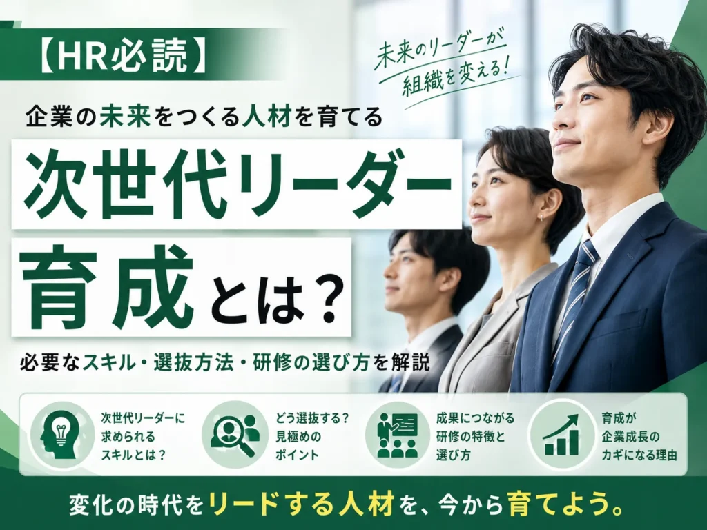 【HR必読】次世代リーダー育成とは?必要なスキル・選抜方法・研修の選び方を解説