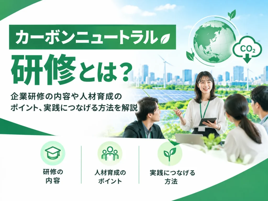 カーボンニュートラル研修とは?企業研修の内容や人材育成のポイント、実践につなげる方法を解説
